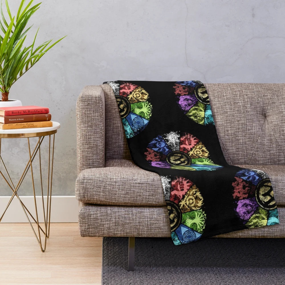 Magic: The Gathering inspired plush blanket featuring faded guild design