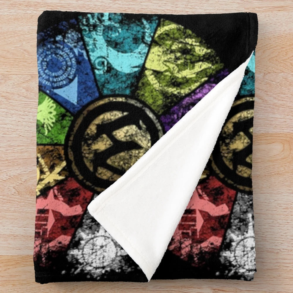 Magic: The Gathering inspired plush blanket featuring faded guild design