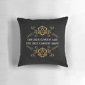 Fantasy-themed pillow with Dungeons and Dragons dice designs, including a natural 20 and a critical fail.