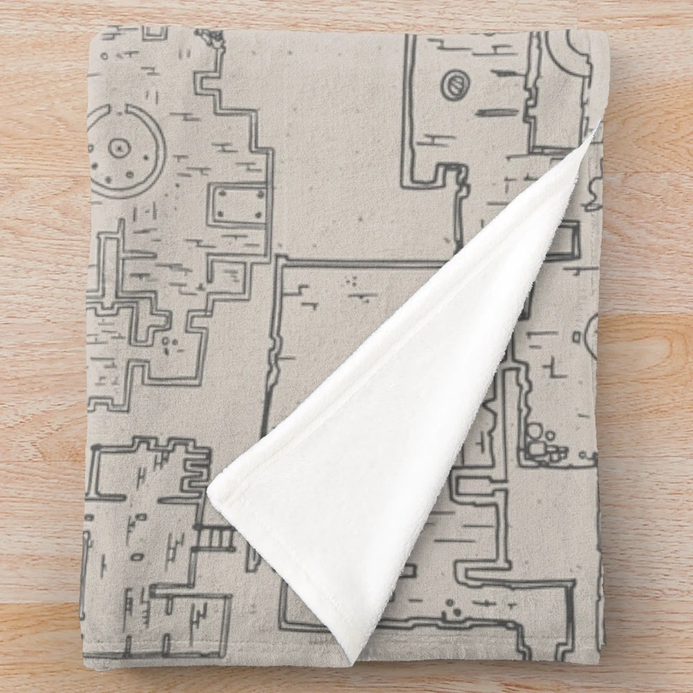 Tabletop RPG dungeon map plush blanket