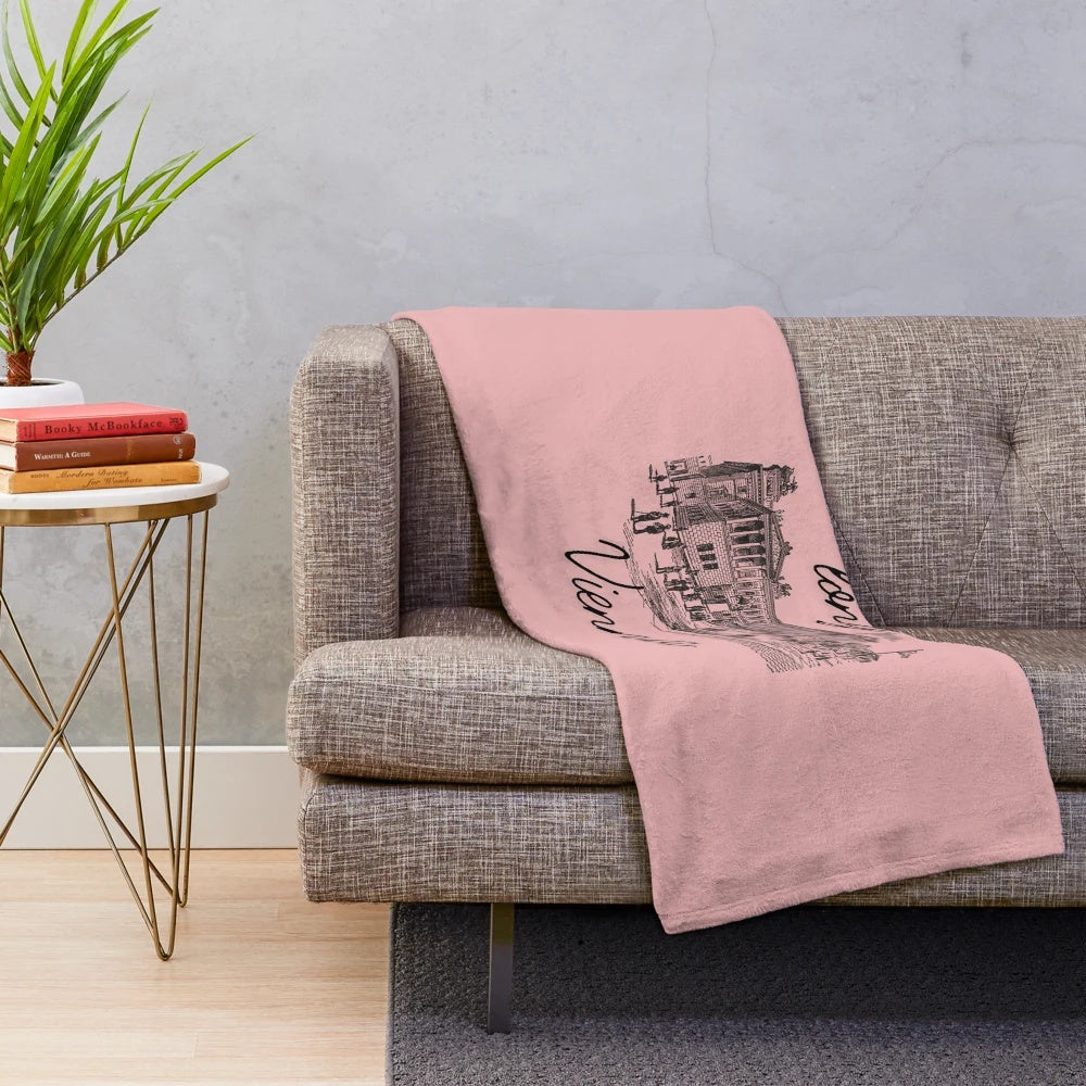 Plush blanket depicting the elegant cityscape of Vienna, Austria