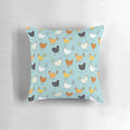 Soft, plush pillow featuring a vibrant chicken pattern, perfect for adding a touch of rustic charm to your home.