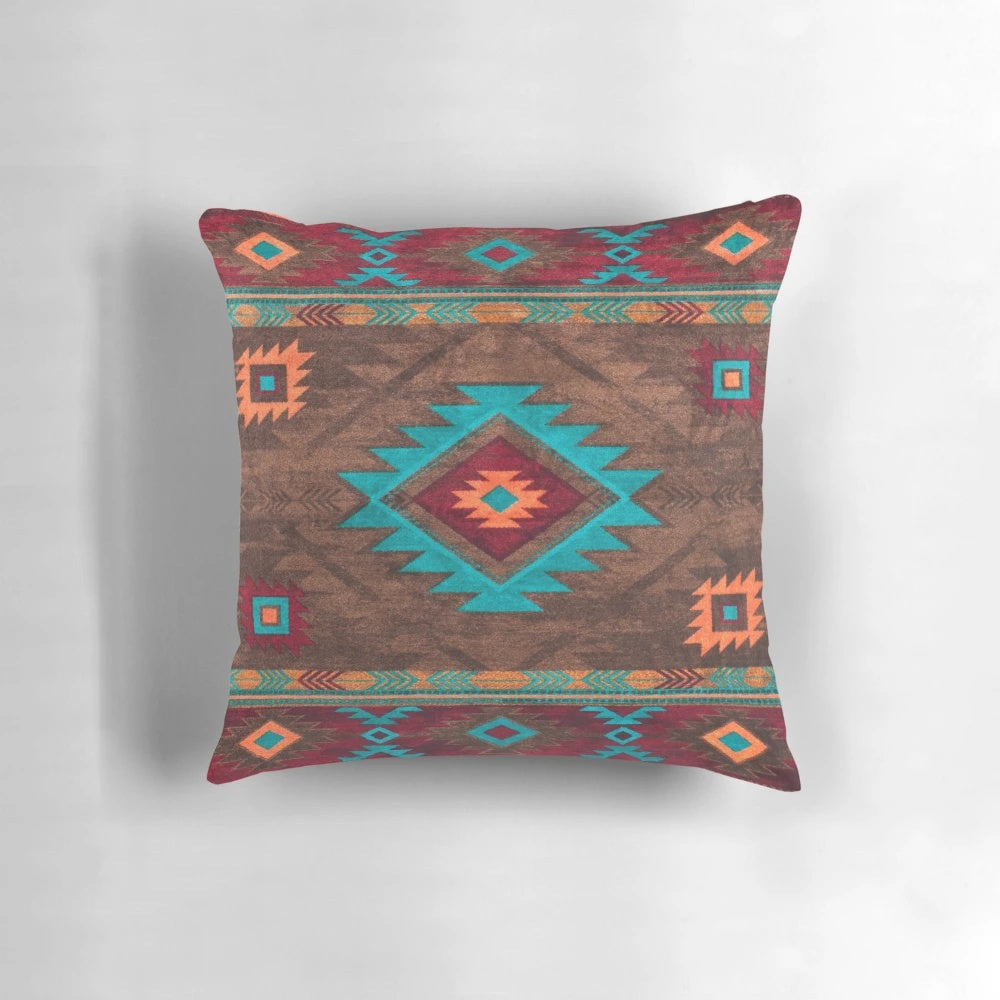 Farmhouse vintage southwest style design boho pillow with Moroccan-inspired pattern
