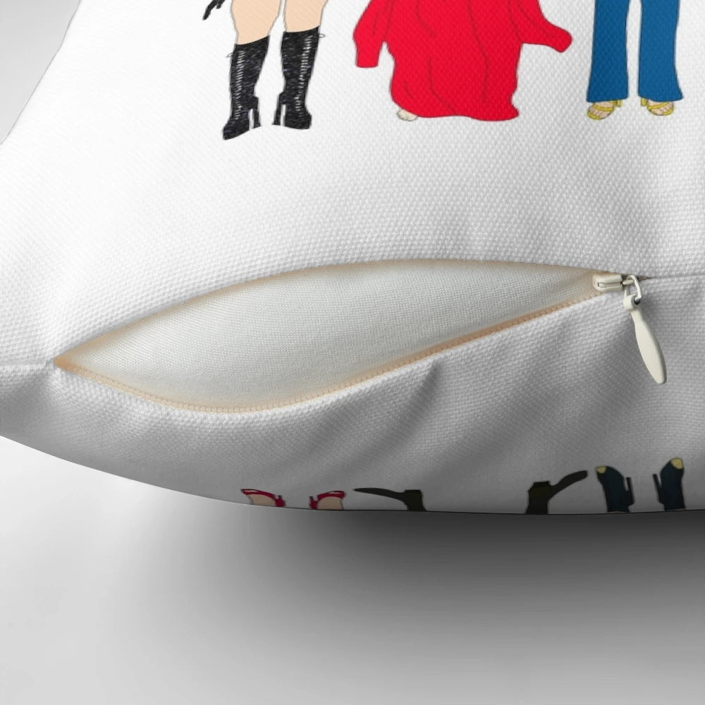 A stylish, high-quality pillow featuring a fashion-forward design inspired by the iconic Madonna.