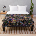 Fast and Furious collage design on a plush blanket for car enthusiasts