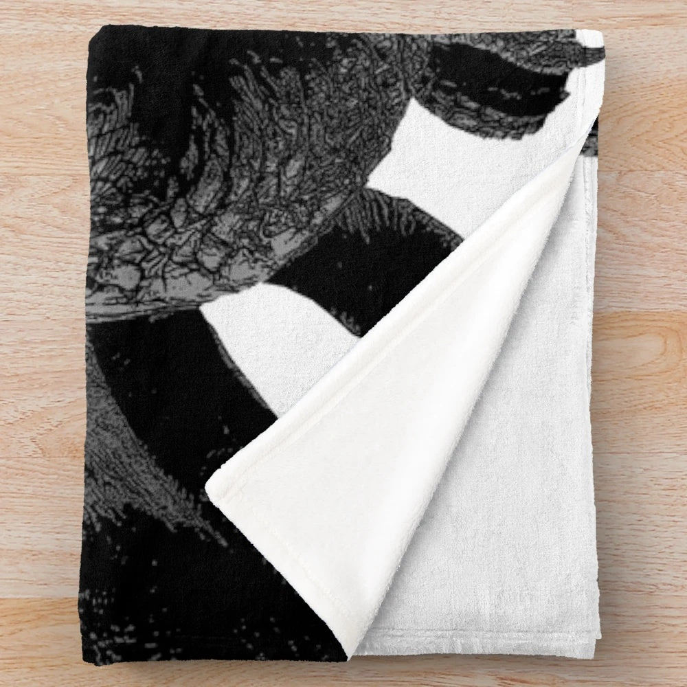 Fatalis inspired plush blanket featuring the Miraboreasu elder dragon from Monster Hunter World