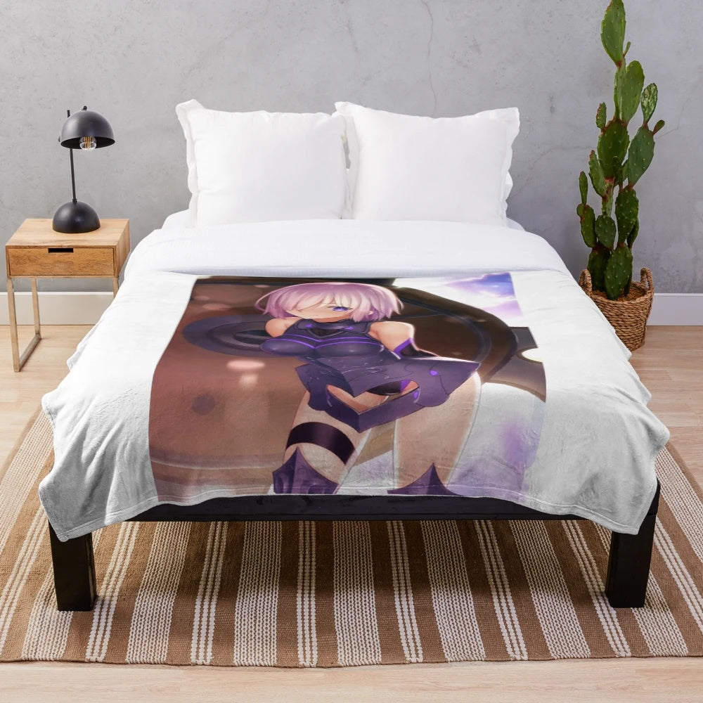 Fate Grand Order inspired Mash Kyrielight (Shielder) plush blanket