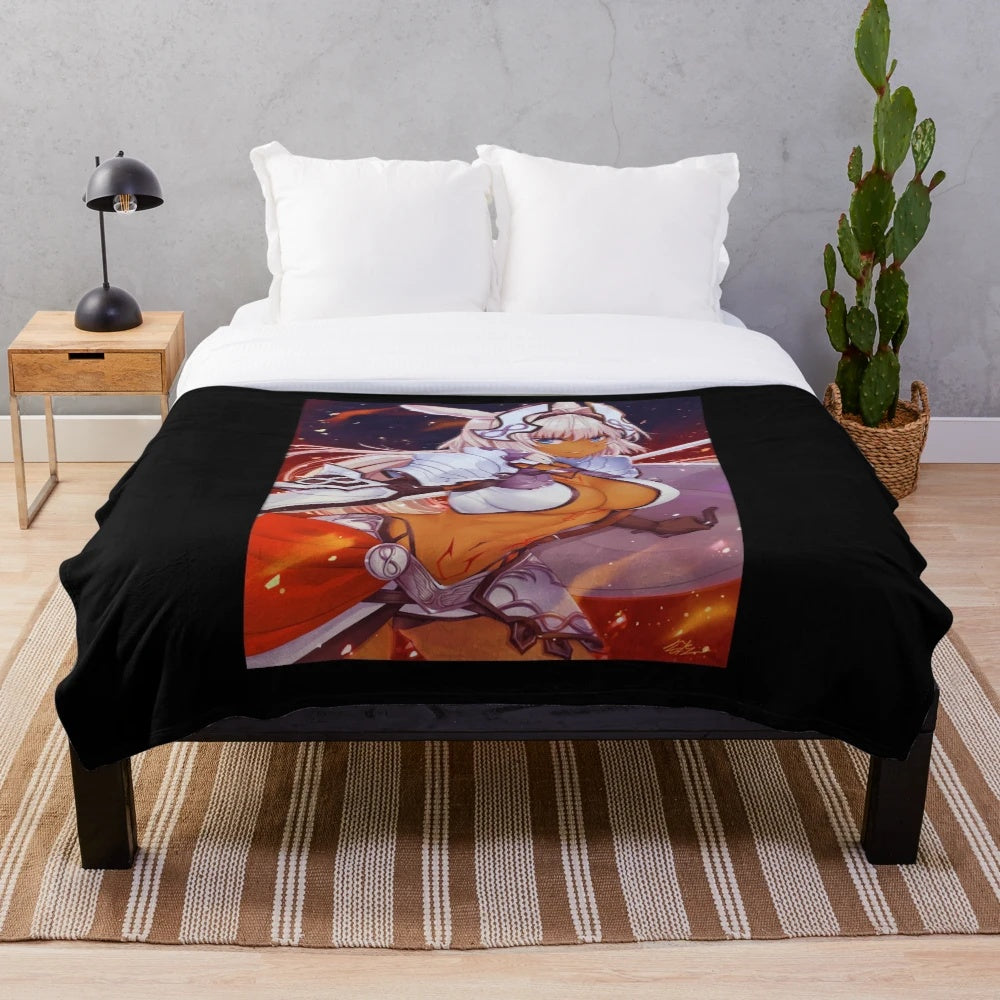 Fate Grand Order inspired plush blanket featuring Oda Nobunaga style design