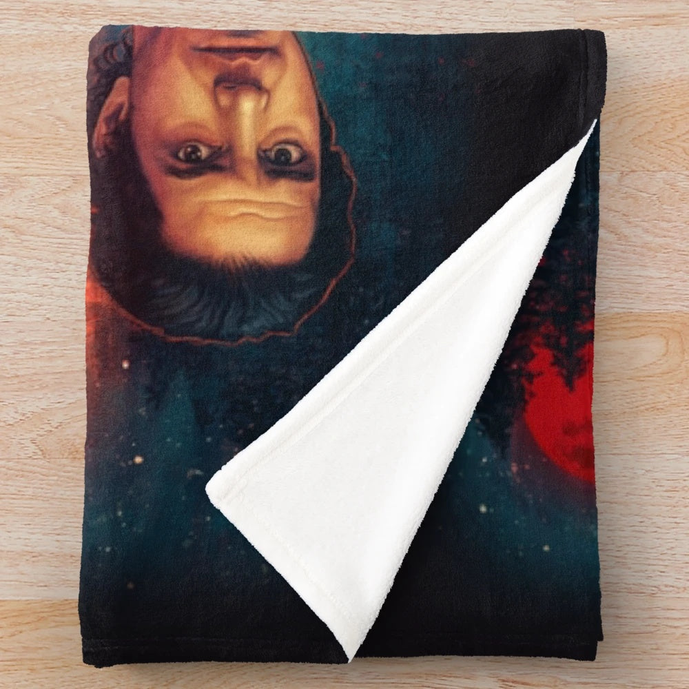 Father John inspired plush blanket with religious design