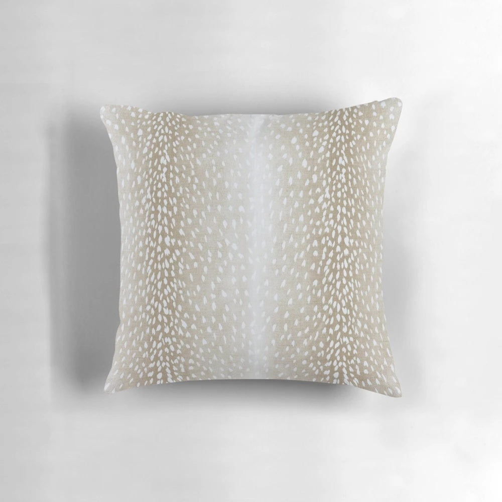 Fawn beige antelope print throw pillow