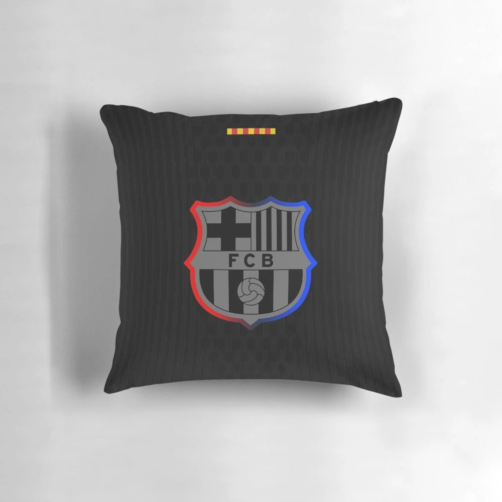 "Barca Away 2024-25 Black Pillow - Official Barcelona Football Club Merchandise"