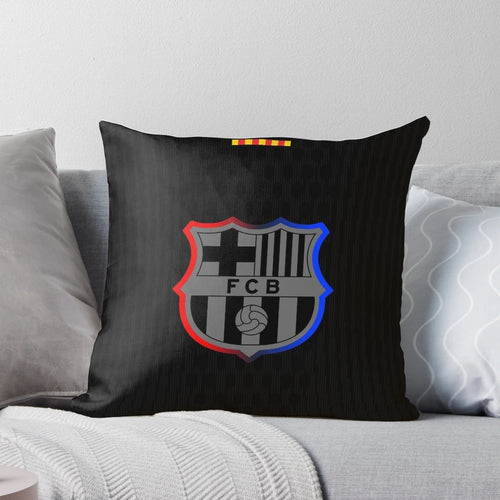 "Barca Away 2024-25 Black Pillow - Official Barcelona Football Club Merchandise"