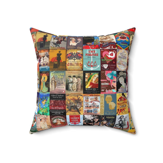 Vintage-style Gilbert and Sullivan opera poster printed on a soft, comfortable pillow