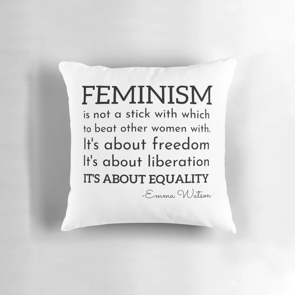 Feminism Throw Pillow with Empowering Quote from Actress Emma Watson