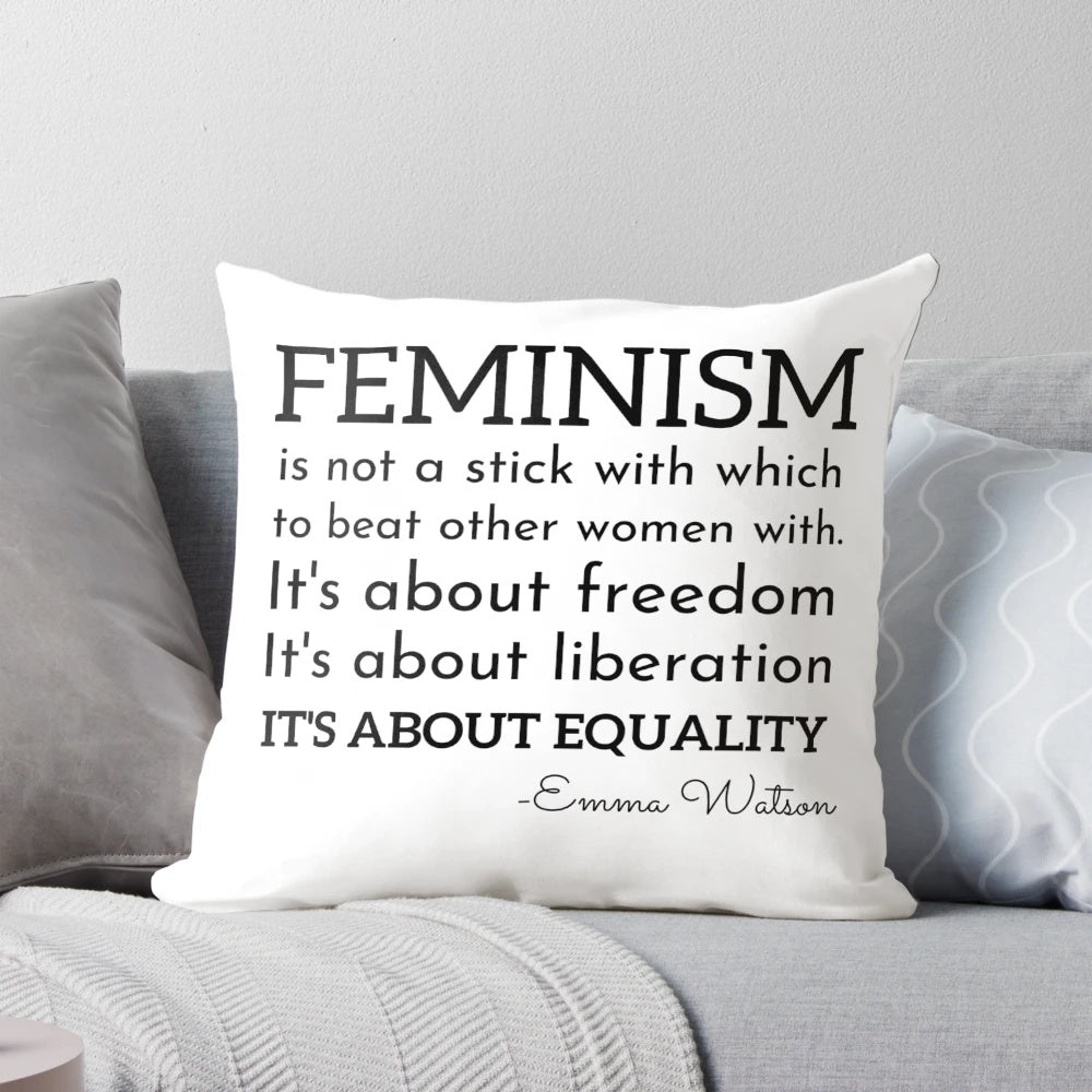 Feminism Throw Pillow with Empowering Quote from Actress Emma Watson