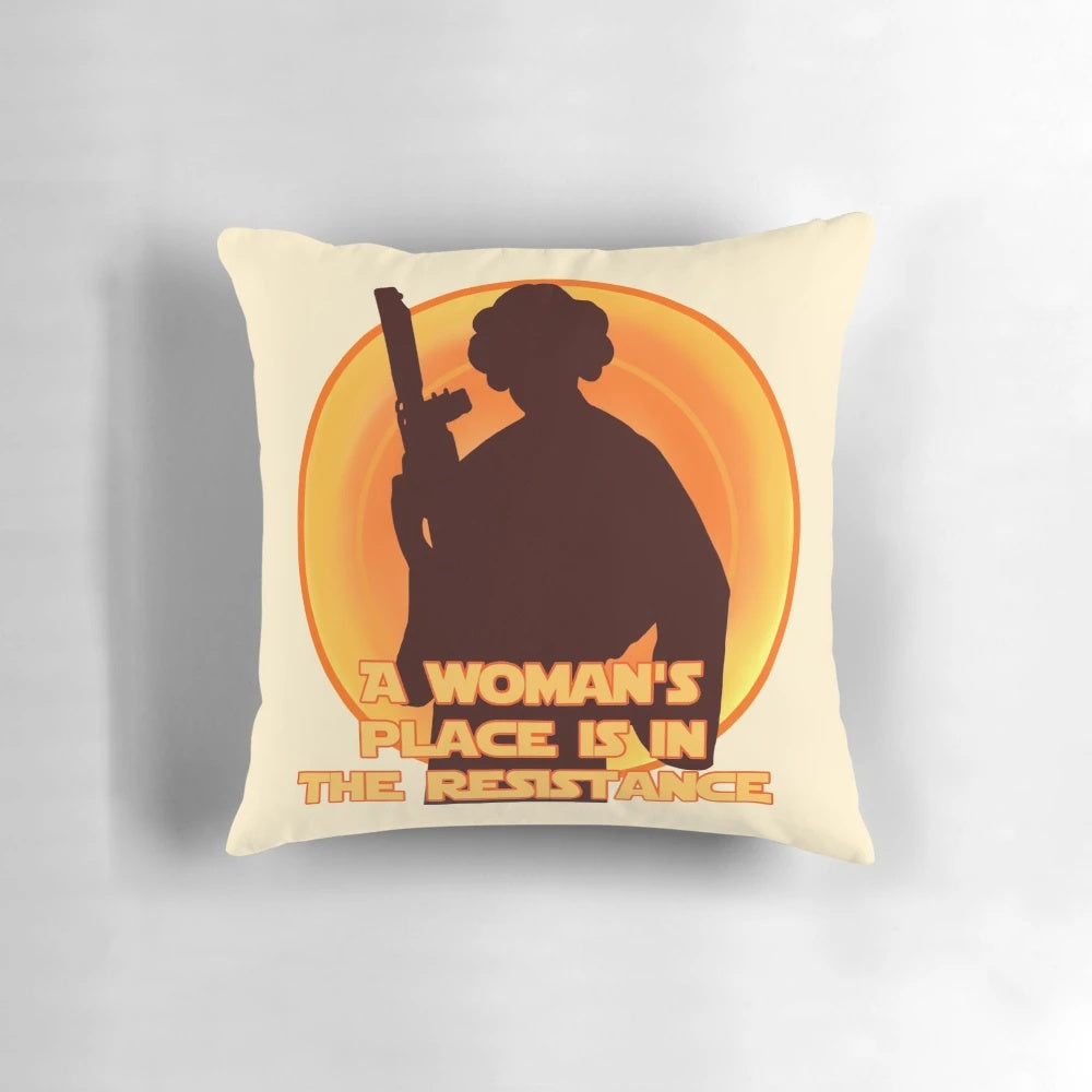 Feminist Resistance Pillow featuring Princess Leia from Star Wars