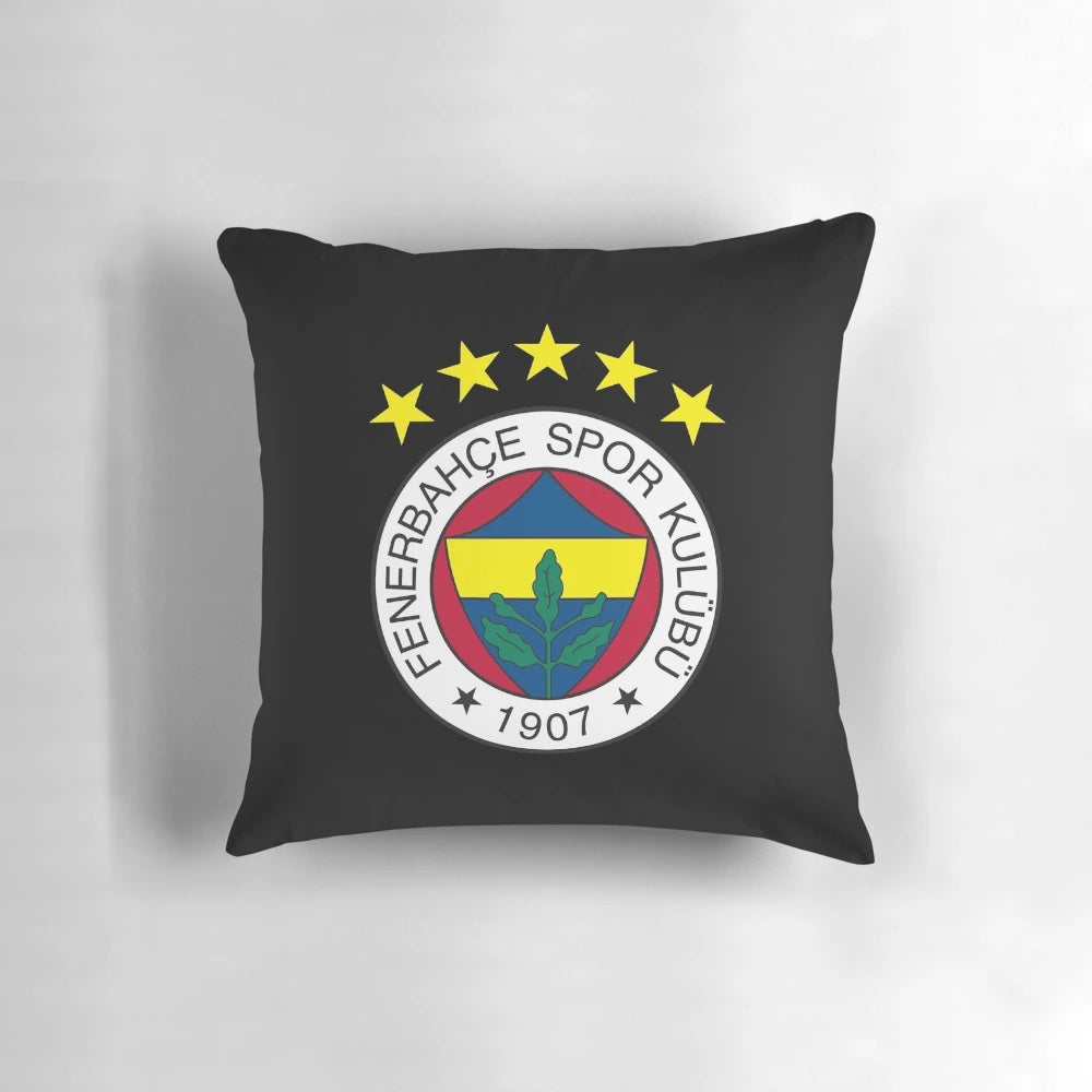 Fenerbahçe 5 star logo decorative throw pillow with high-quality materials
