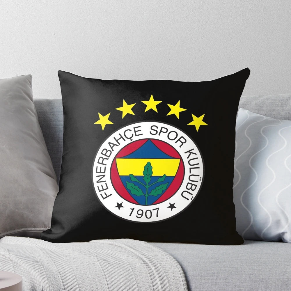 Fenerbahçe 5 star logo decorative throw pillow with high-quality materials