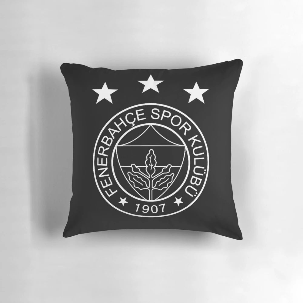 Fenerbahce Football Club Black Pillow with official team logo and colors