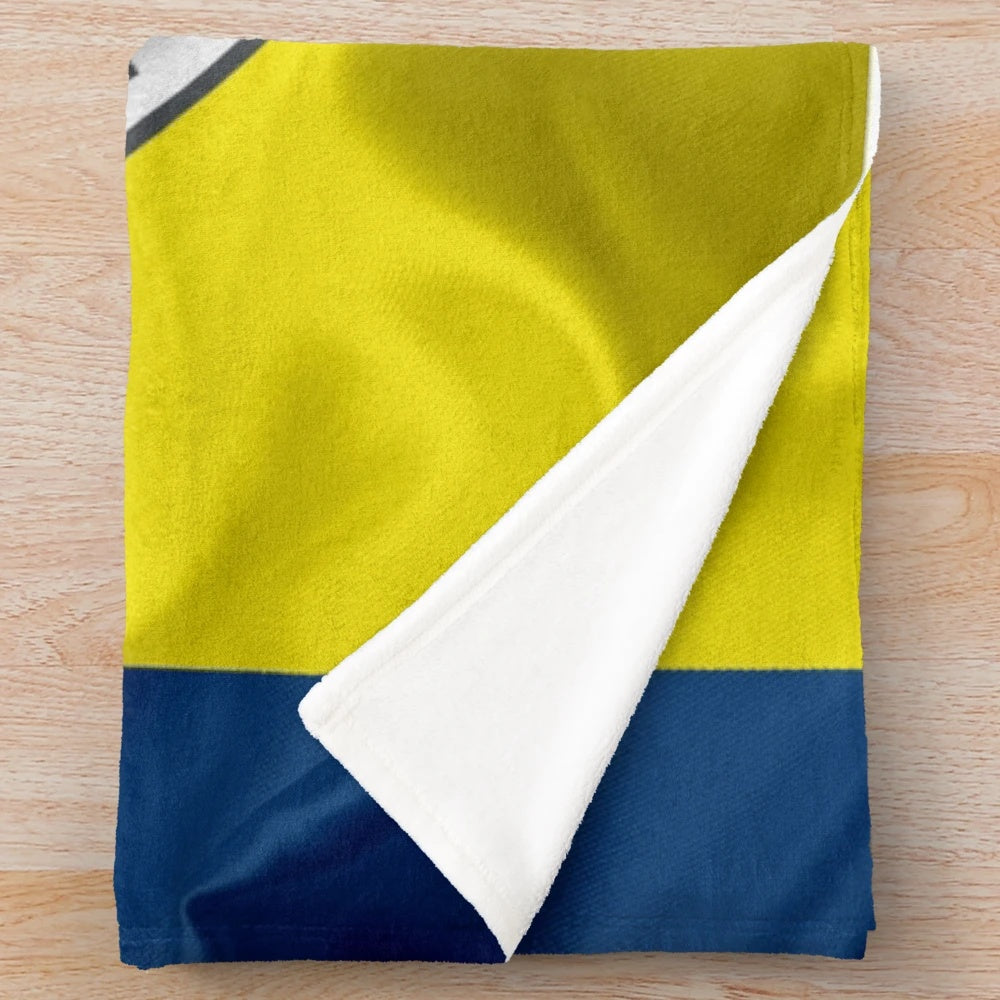 Fenerbahce inspired plush blanket featuring the club's logo and colors
