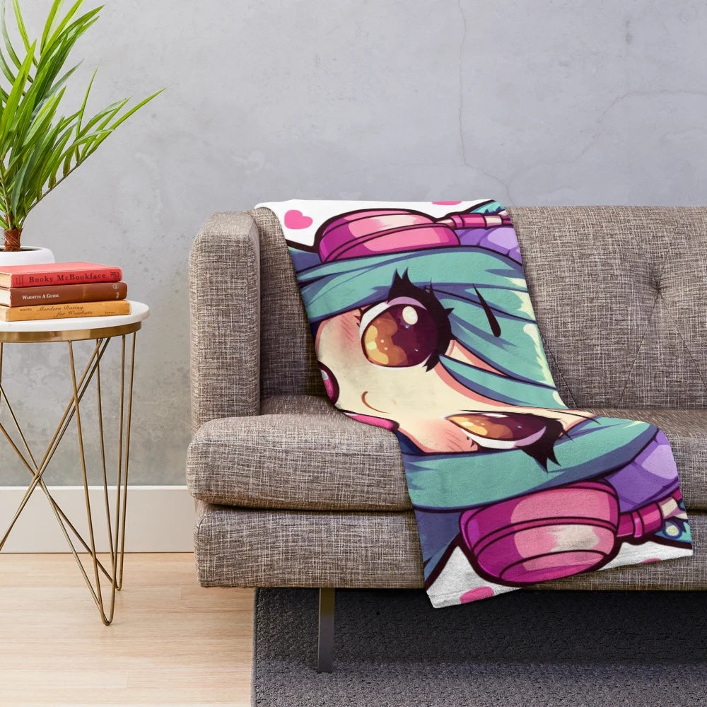 Feng Min plush blanket featuring a cute chibi-style design from the popular horror game Dead by Daylight