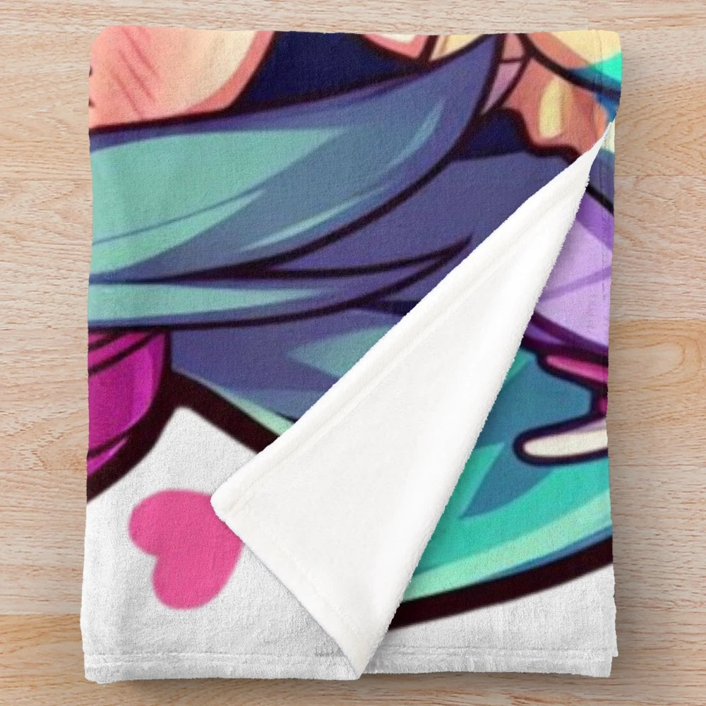 Feng Min plush blanket featuring a cute chibi-style design from the popular horror game Dead by Daylight