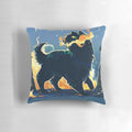 Fenrir, the legendary wolf from Norse mythology, depicted on a plush, high-quality pillow