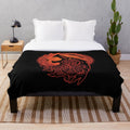 Plush blanket featuring Fenrir, the wolf from Nordic mythology and son of Loki