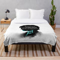 Fenris inspired plush blanket featuring a silhouette design of the broody elf warrior from the Dragon Age video game series