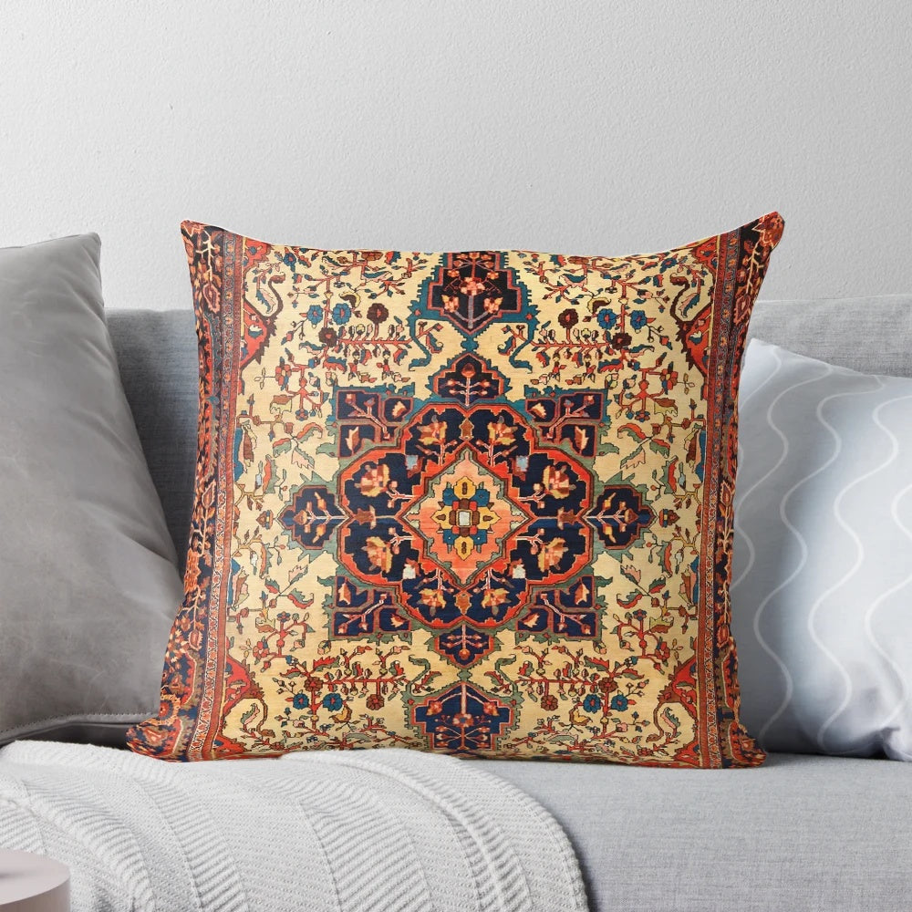 Ferahan Sarouk antique Persian rug inspired decorative throw pillow