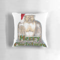 Decorative Buddha-themed pillow with Santa hat, perfect for Christmas meditation and holiday decor.