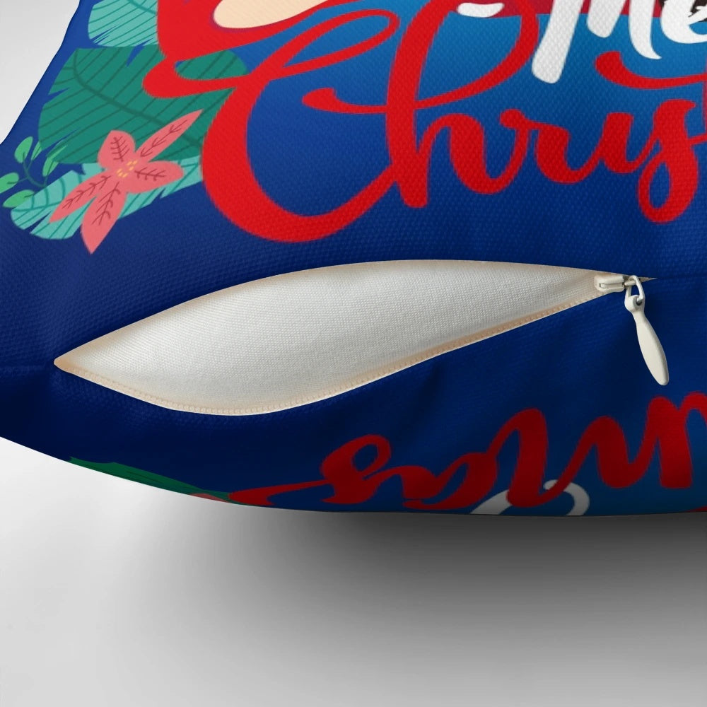 Decorative Christmas girls pillow featuring Alejandro Mogolloart's iconic artwork