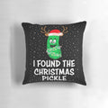 A plush, decorative pillow featuring a festive Christmas pickle design, perfect for holiday home decor.