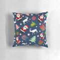 Cozy blue Christmas pillow with Santa Claus pattern from Pear Tree Studio