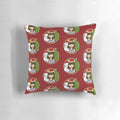 Colorful Christmas pillow with a snowman and Christmas tree design