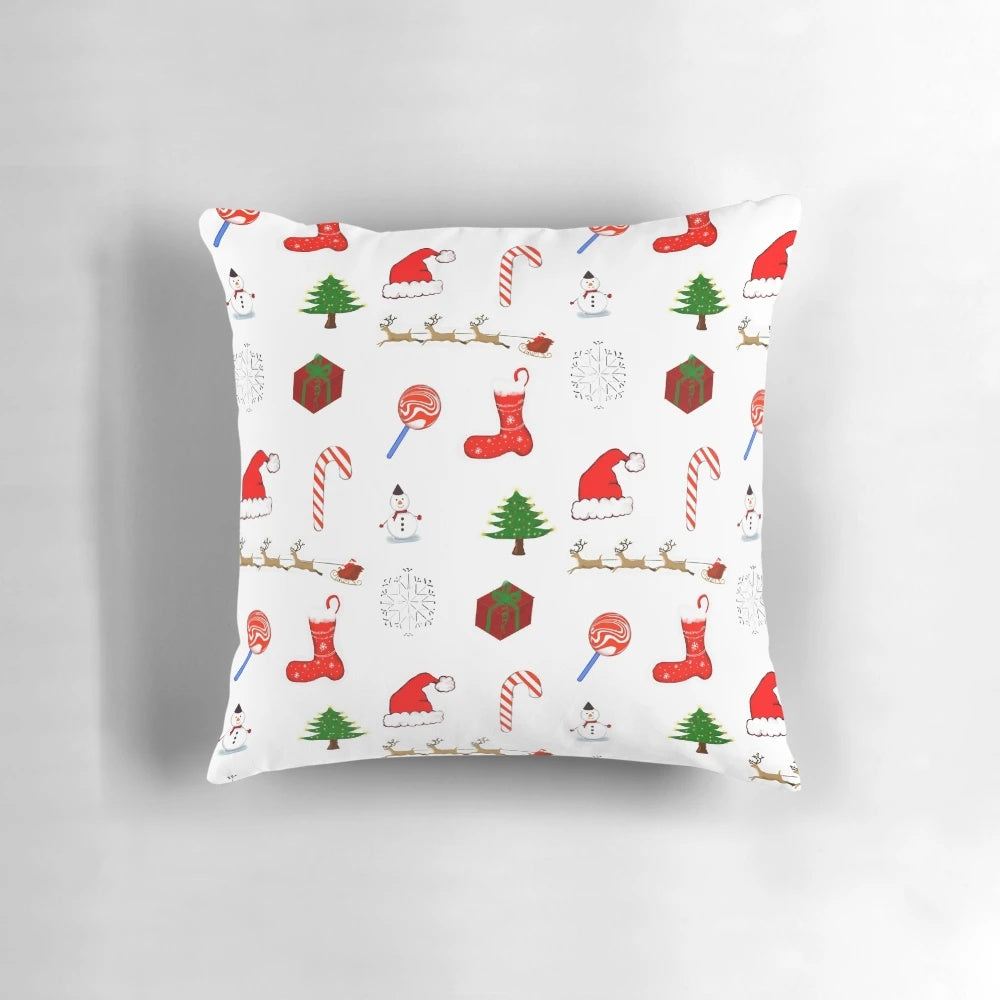 Assortment of Christmas stickers featuring Santa Claus, Christmas trees, and other holiday designs