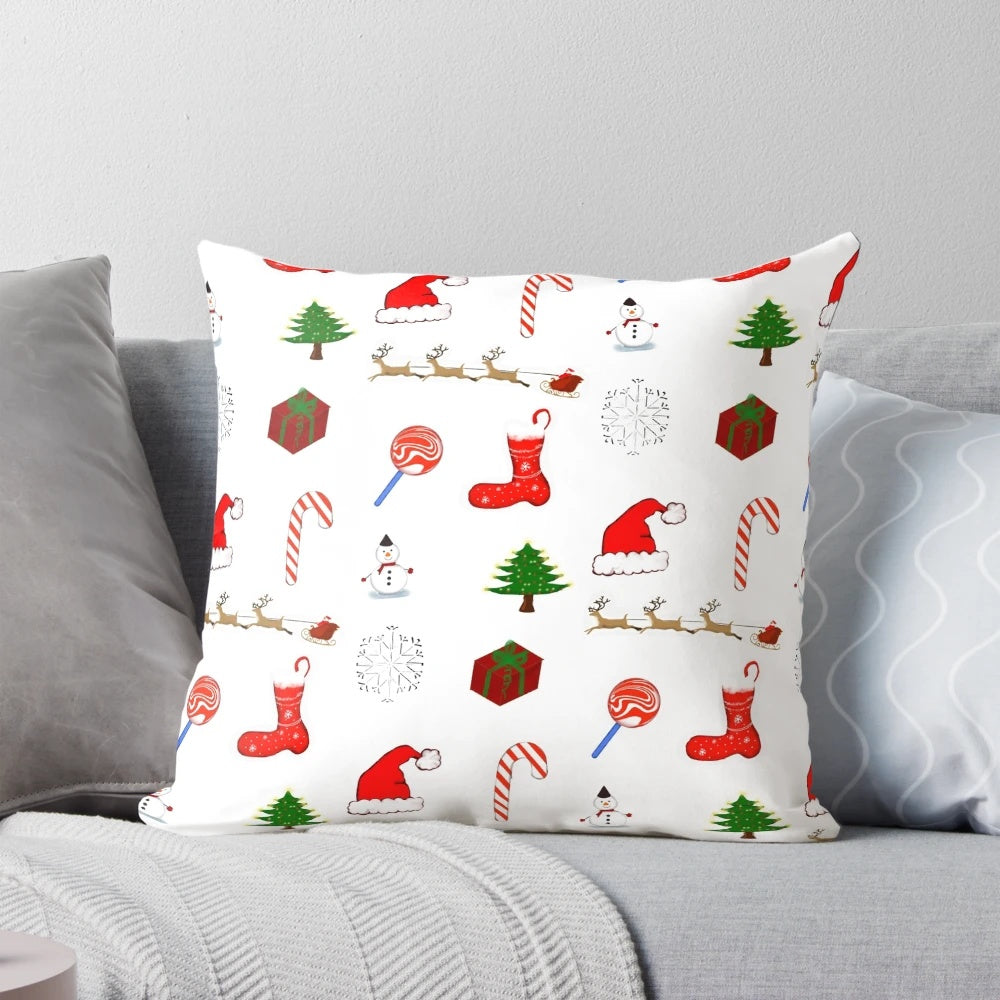 Assortment of Christmas stickers featuring Santa Claus, Christmas trees, and other holiday designs