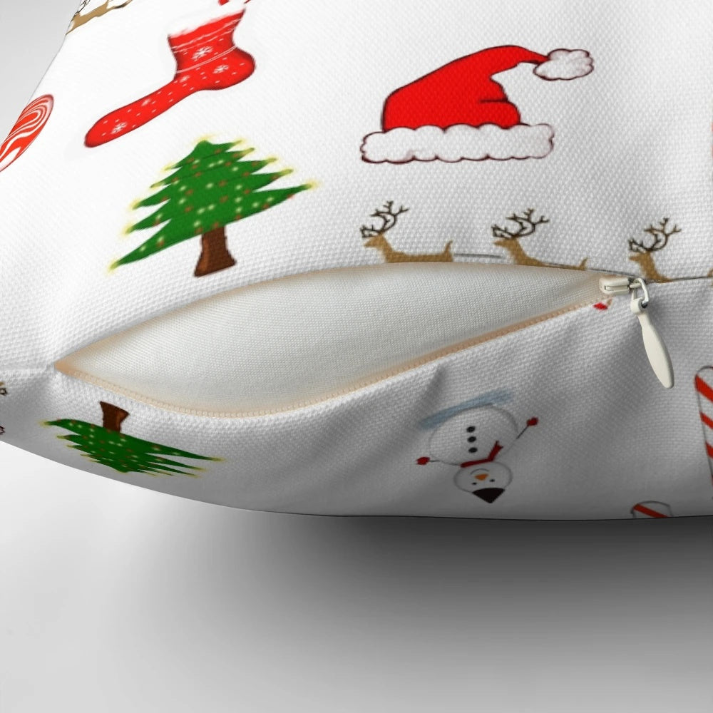 Assortment of Christmas stickers featuring Santa Claus, Christmas trees, and other holiday designs