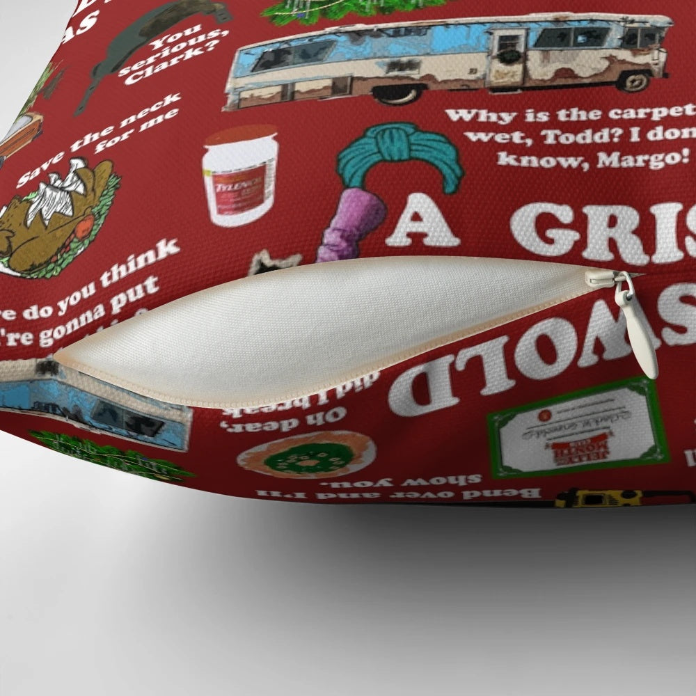 Christmas Vacation inspired collage pillow featuring iconic characters and quotes