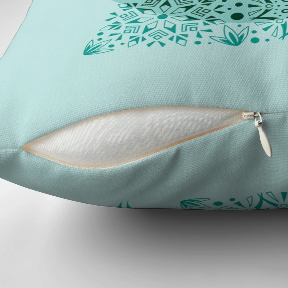 Vibrant, colorful gradient throw pillow featuring a Christmas tree design, perfect for celebrating a child's first Christmas.