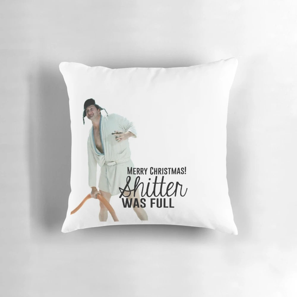 Cousin Eddie inspired Christmas pillow with a humorous design