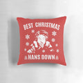 Die Hard-themed pillow featuring Hans Gruber and "Yippee Ki Yay" quote