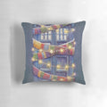 A Christmas-themed Doctor Who police box pillow