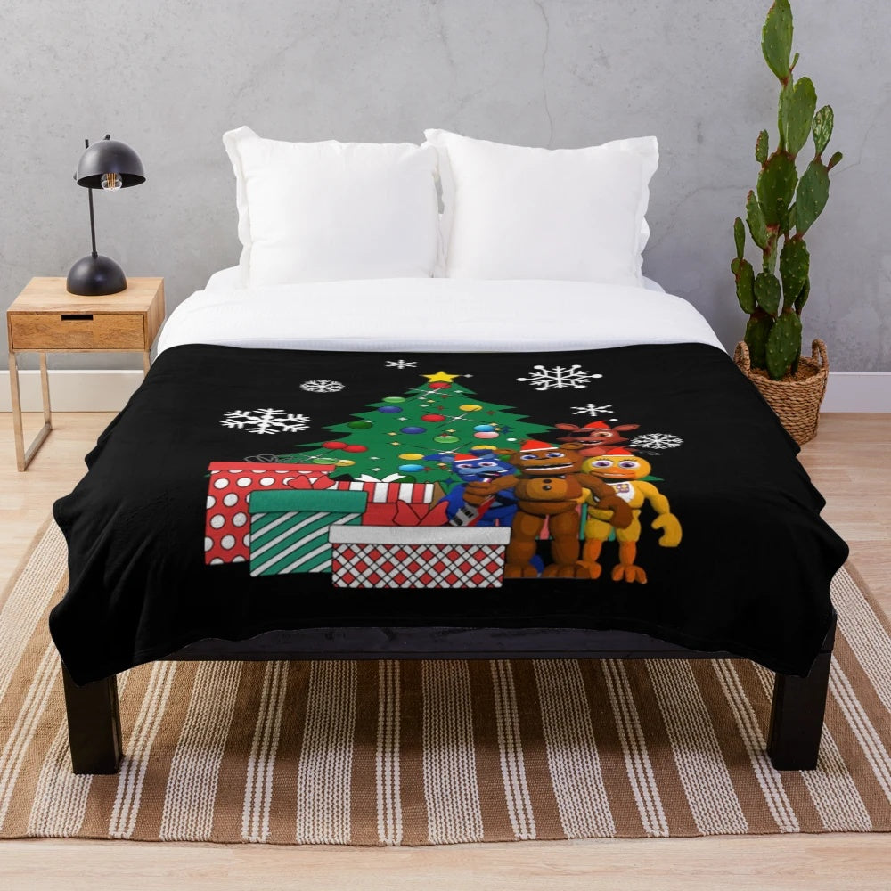 Five Nights At Freddy's themed Christmas plush blanket