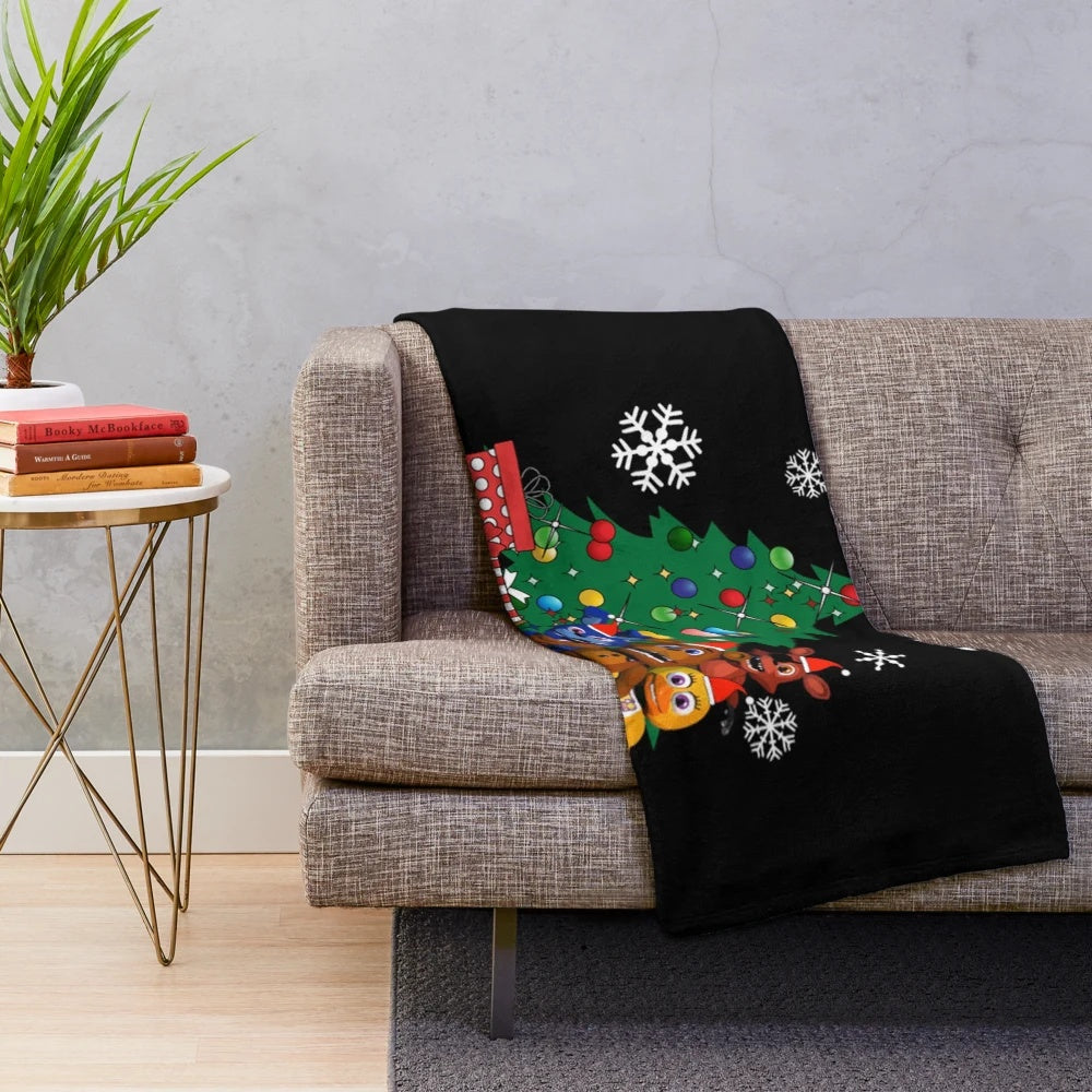 Five Nights At Freddy's themed Christmas plush blanket