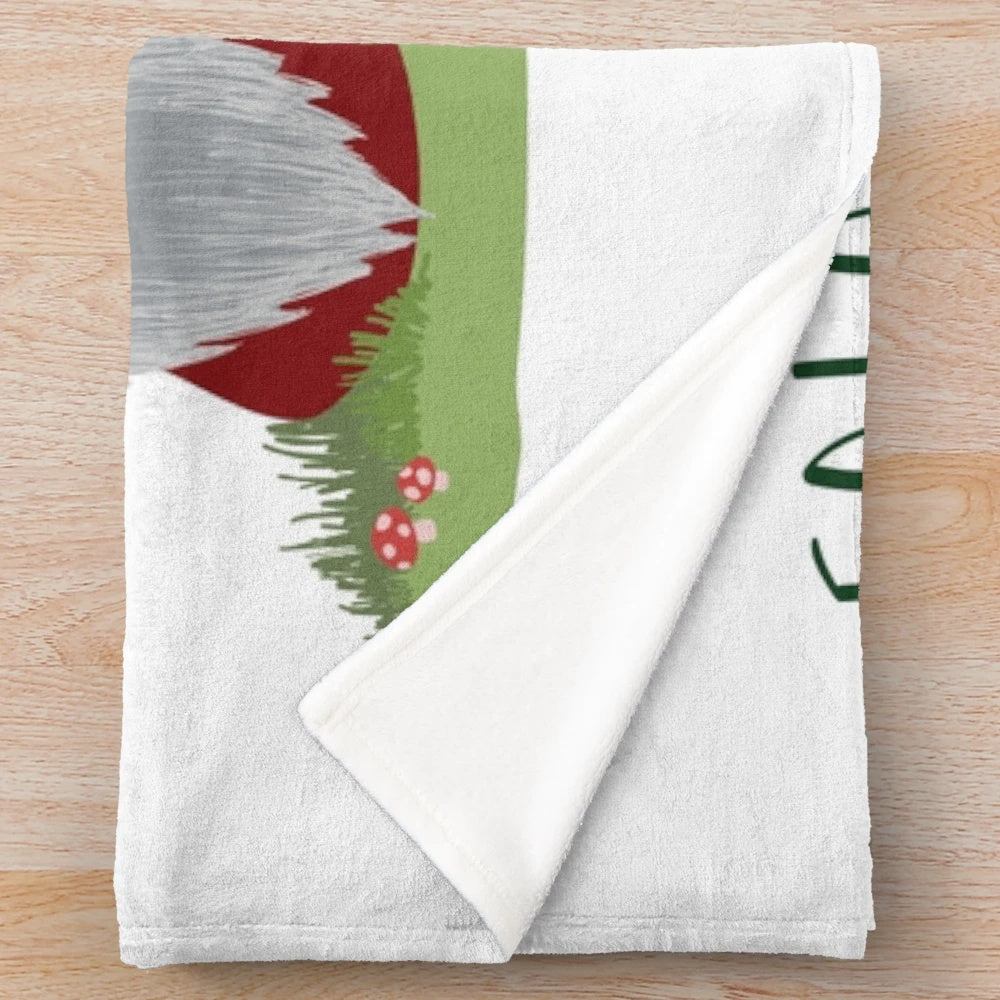 Merry Christmas gnomes plush blanket with festive holiday design