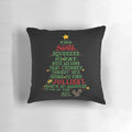 Decorative throw pillow featuring a humorous Christmas vacation quote and design