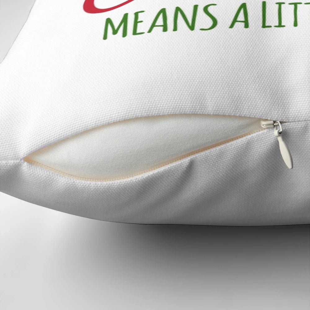 Decorative pillow featuring a famous Christmas quote from the Grinch