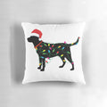 Cozy Christmas Labrador Retriever in Santa Hat Pillow
