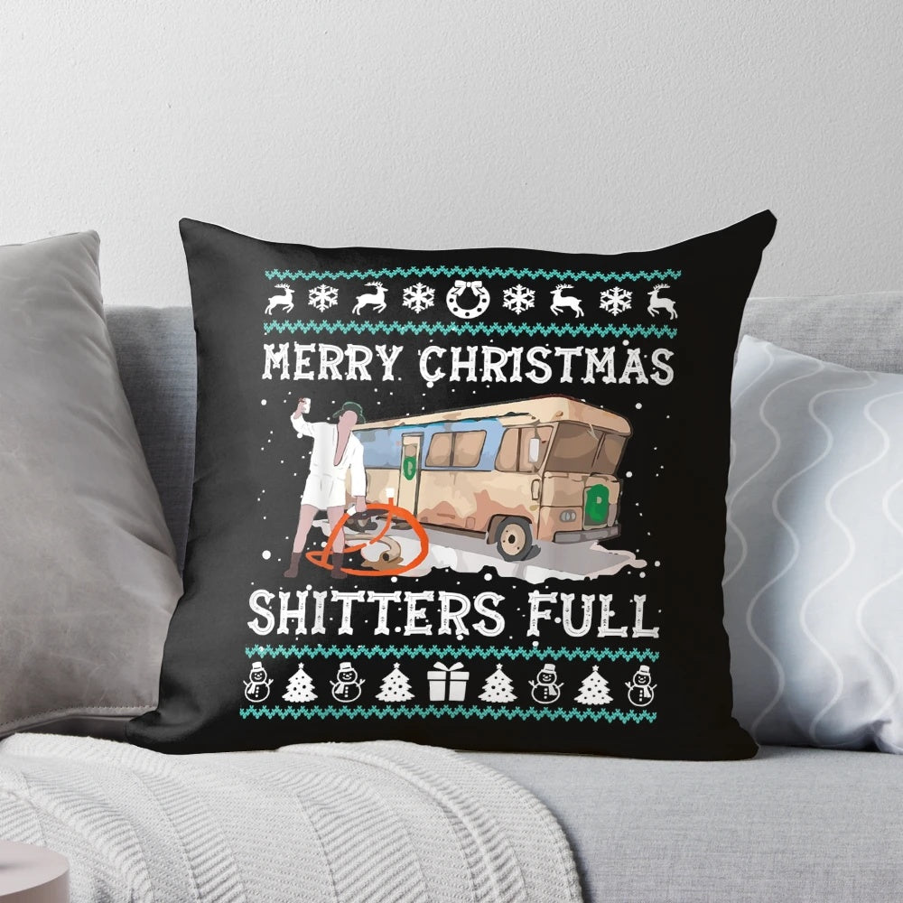 Merry Christmas Ugly Sweater Themed Pillow